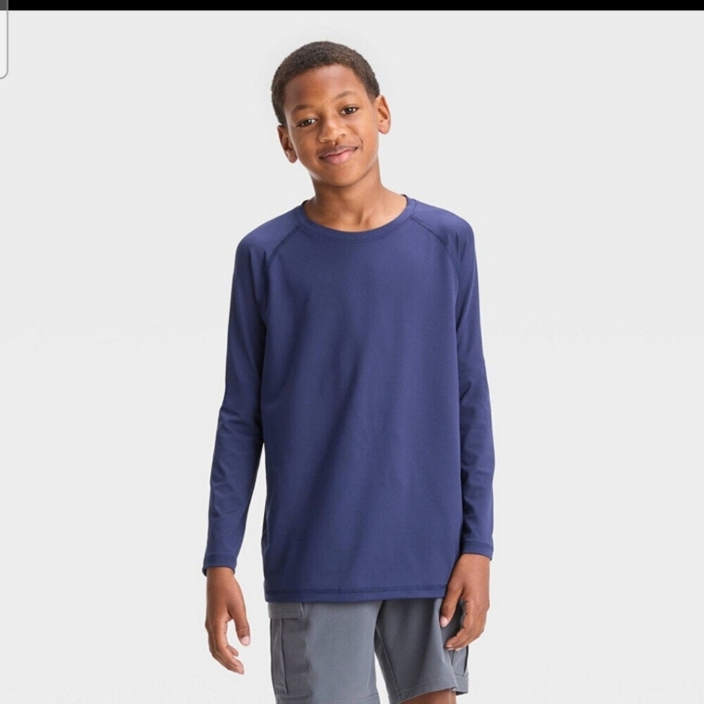 Boy's Long Sleeve Action Top - All In Motion - Blue - XL(14)